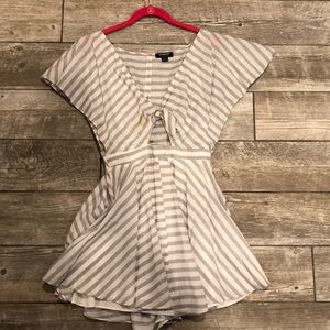 Gray and white striped dress